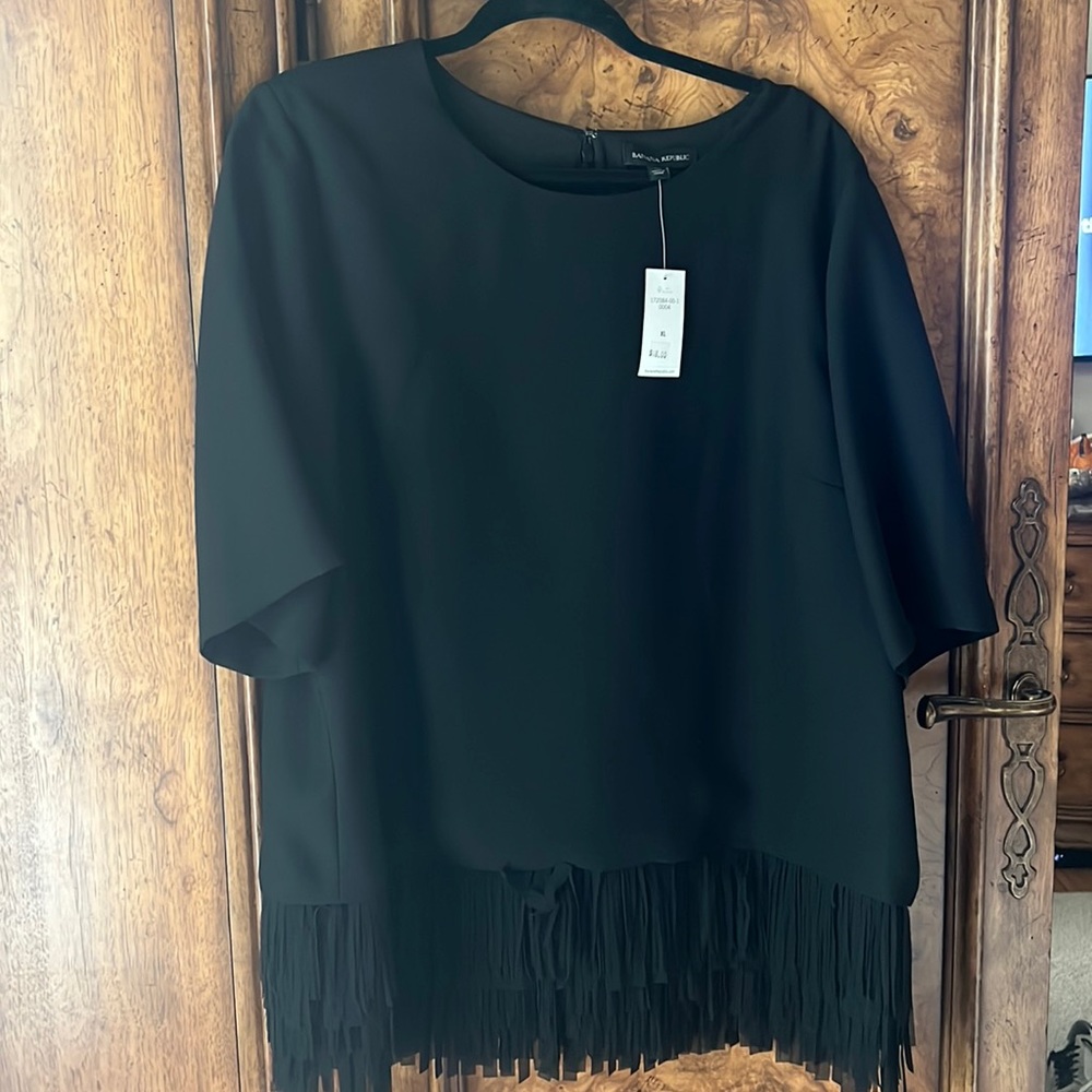 Banana Republic Black Fringe Blouse